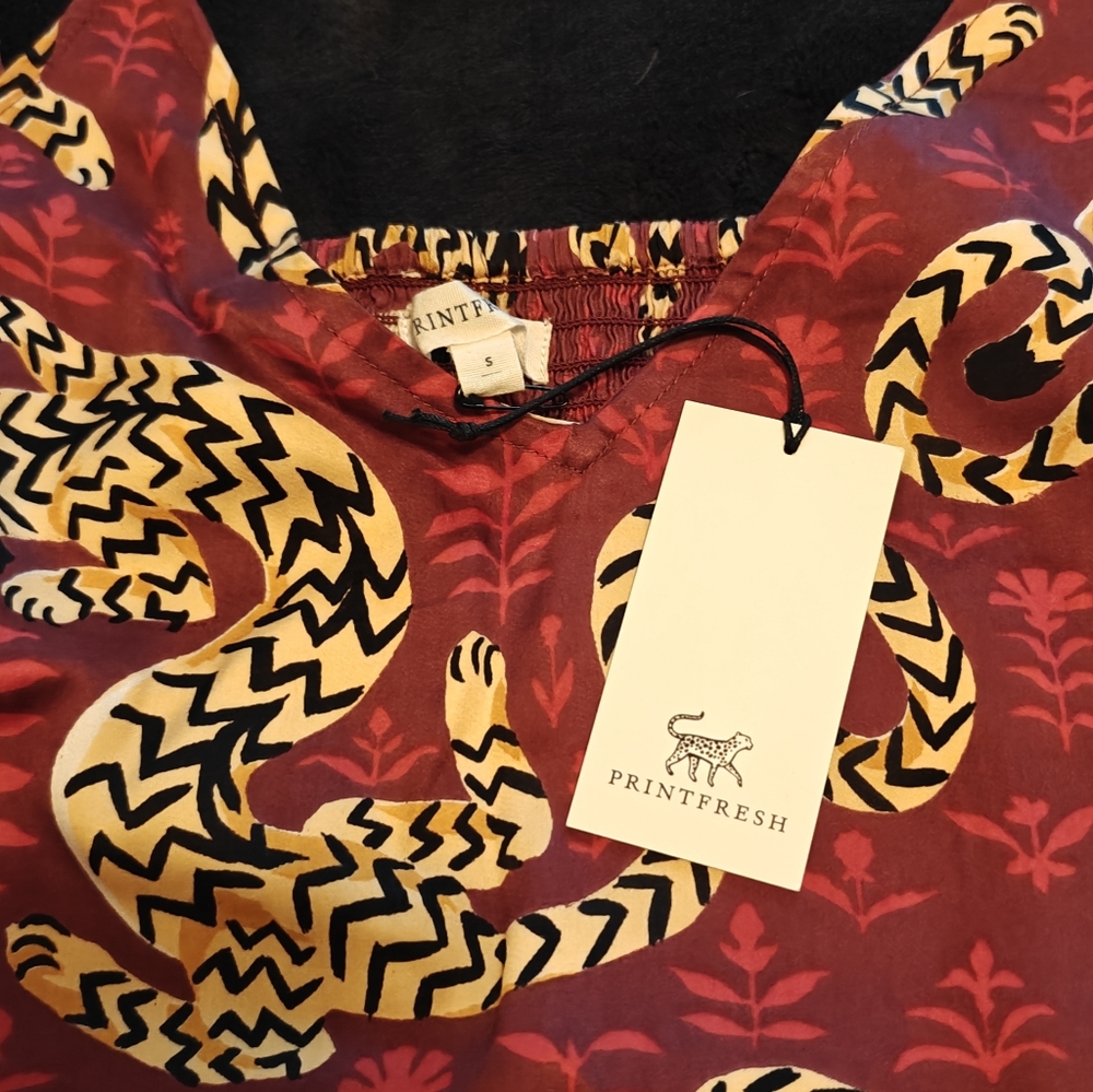 NWT Printfresh Chic To Sleep nightgown In Twisted Tiger, size small - Picture 5 of 5